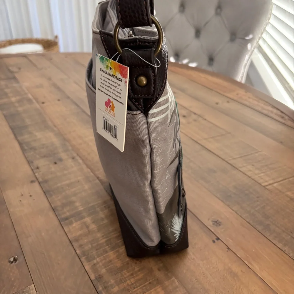 Chala Horse Design Crossbody Bag Derby Gray purse - Picture 4 of 16